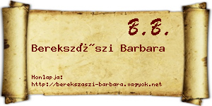 Berekszászi Barbara névjegykártya